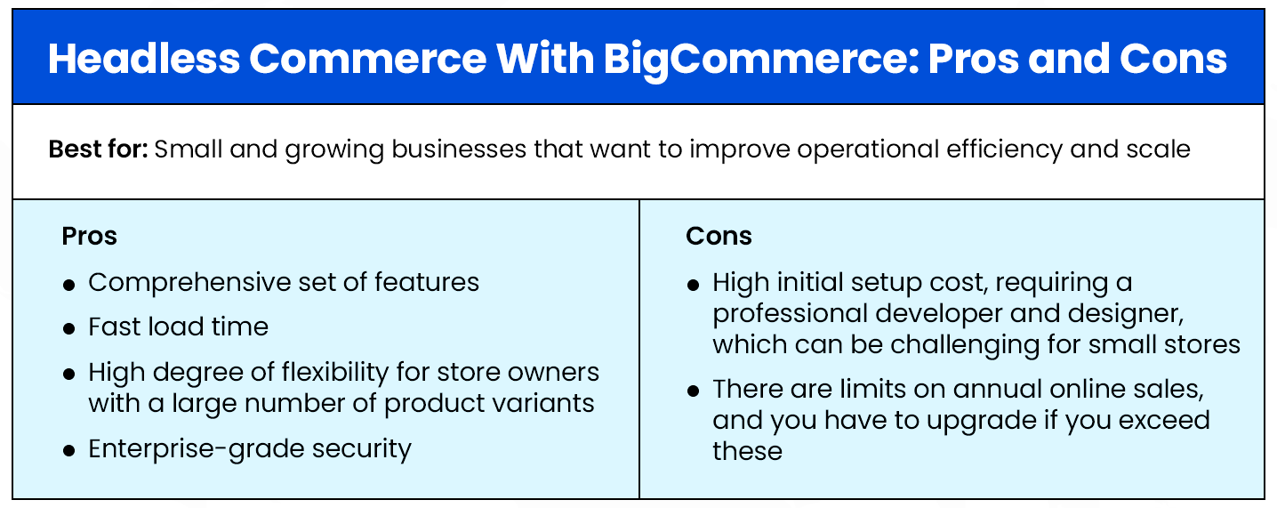 Headless Commerce With BigCommerce: Pros and Cons